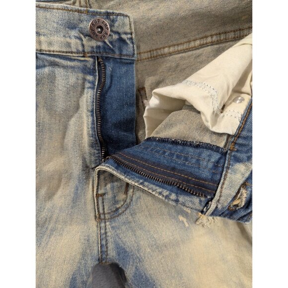 AHP Another Hype Piece Jeans Mens SZ 36 Blue Distressed Whiskers Slim Straight - Picture 12 of 14